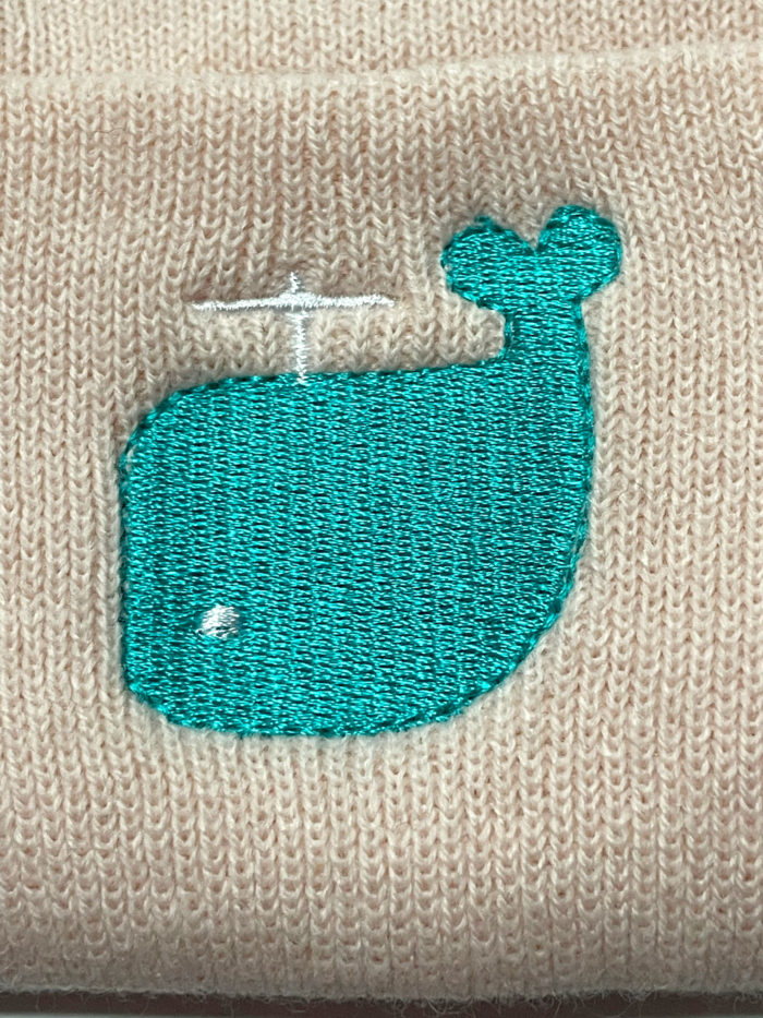 Embroidered whale kawaii beanie - Image 3