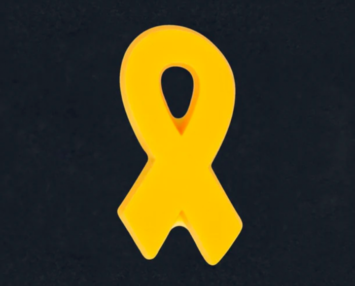 Gold ribbon childhood cancer awareness silicone pin