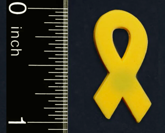 Gold ribbon childhood cancer awareness silicone pin - Image 2